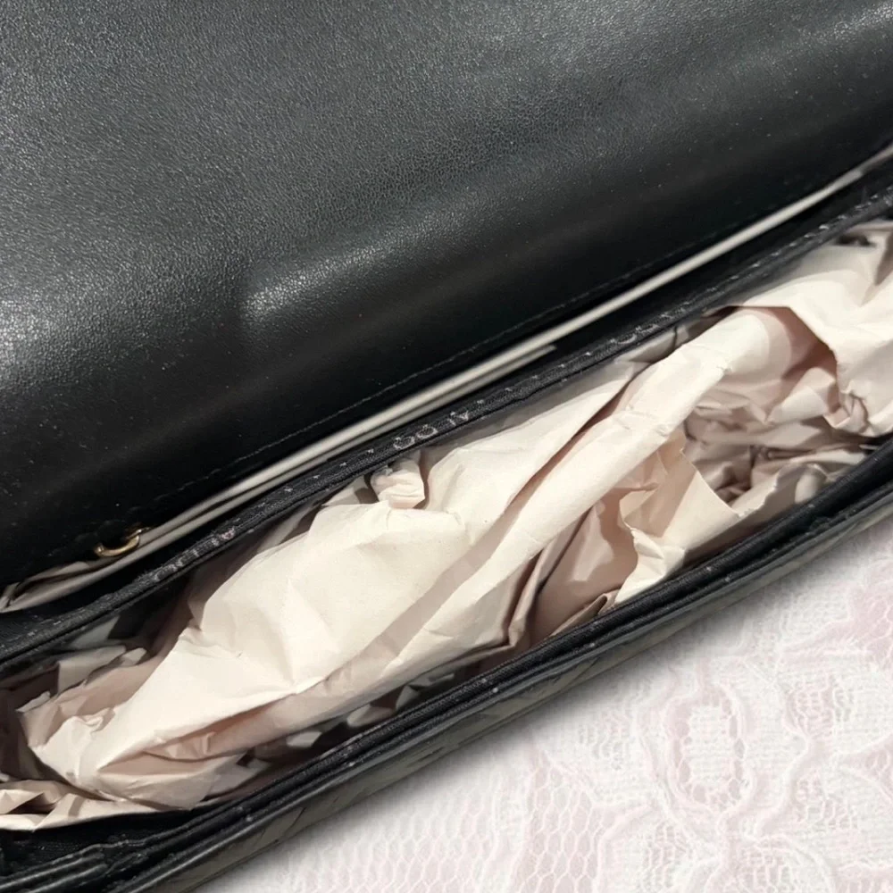 Aldo Black Clutch with Gold Chain Accent - Picture 5 of 5